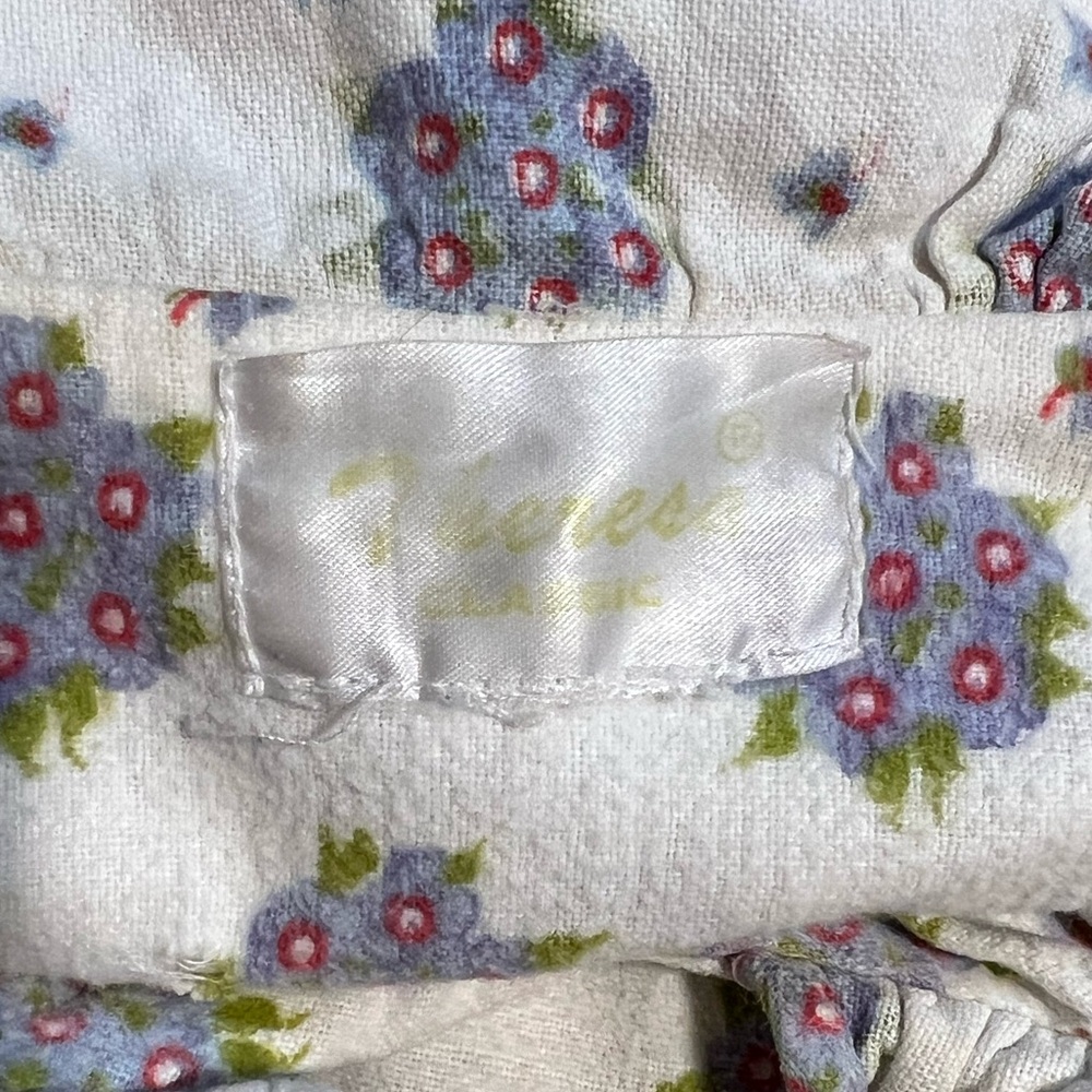 VINTAGE floral flannel brushed cotton floral nightgown‎ ruffle maxi long sleeve - Picture 11 of 16